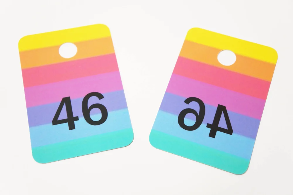 Live Sale Plastic Number Cards Hanger Tags With Mirrored Numbers - Buy ...