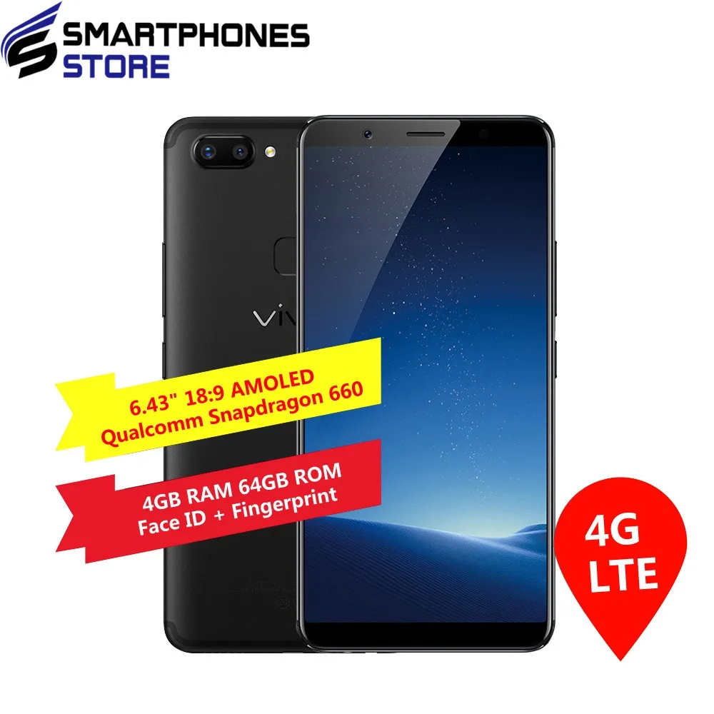 

Original VIVO X20 Plus Cell Phone 6.43inch Full Screen 4GB RAM 64GB ROM Snapdragon Ocat Core Android 7.1 Dual Cameras Smartphone, N/a