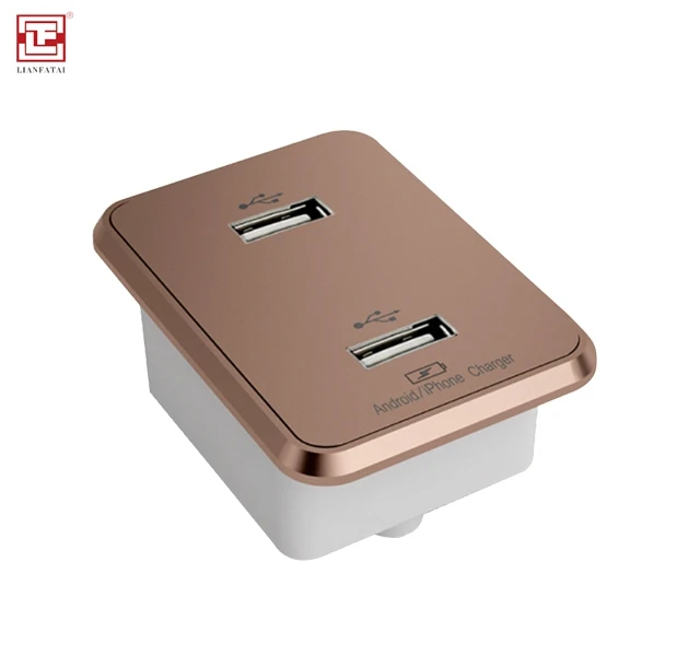 

Double USB interface intelligent furniture charger, Black,white,gold,sliver