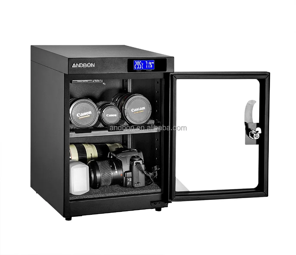 
ANDBON 30L LCD digital Display deshumidificador Dry Cabinet for Lens Camera 