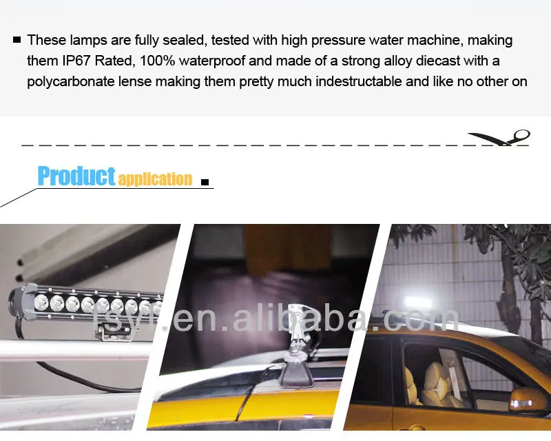 10w cree offroad led spot light bar ,single row led light bar