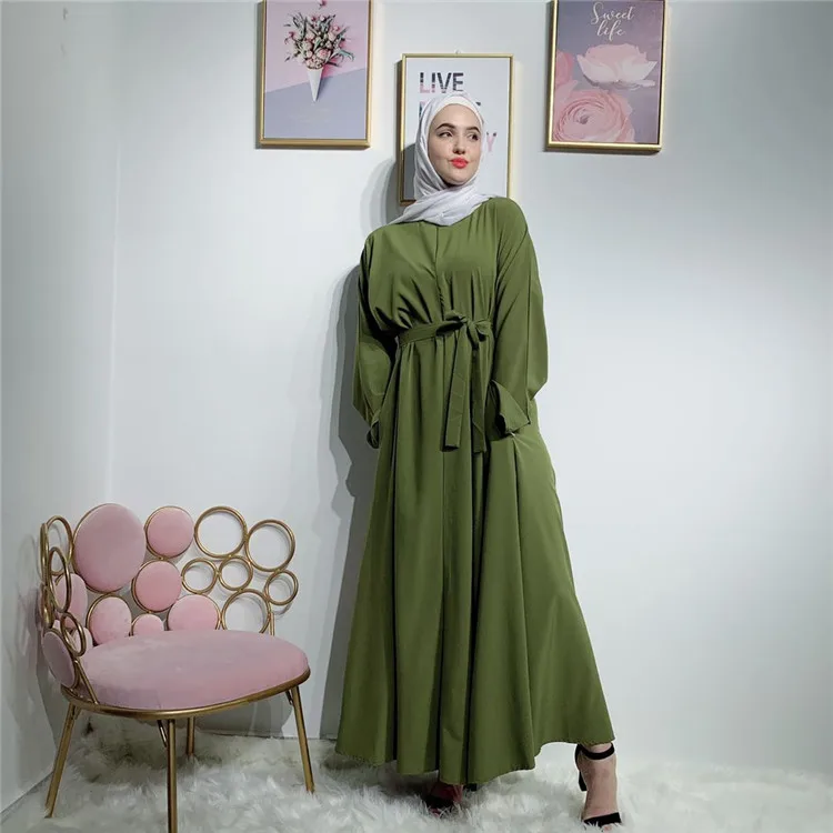 

Hot Selling Long Sleeves Muslim Breastfeeding clothes Maxi Dress Abaya for Women, Black,army green