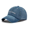 custom made free samples blue jean caps, plain denim cap