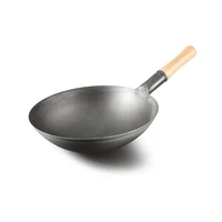

Single Wooden Handle Chinese Pan Carbon Steel Material Wok