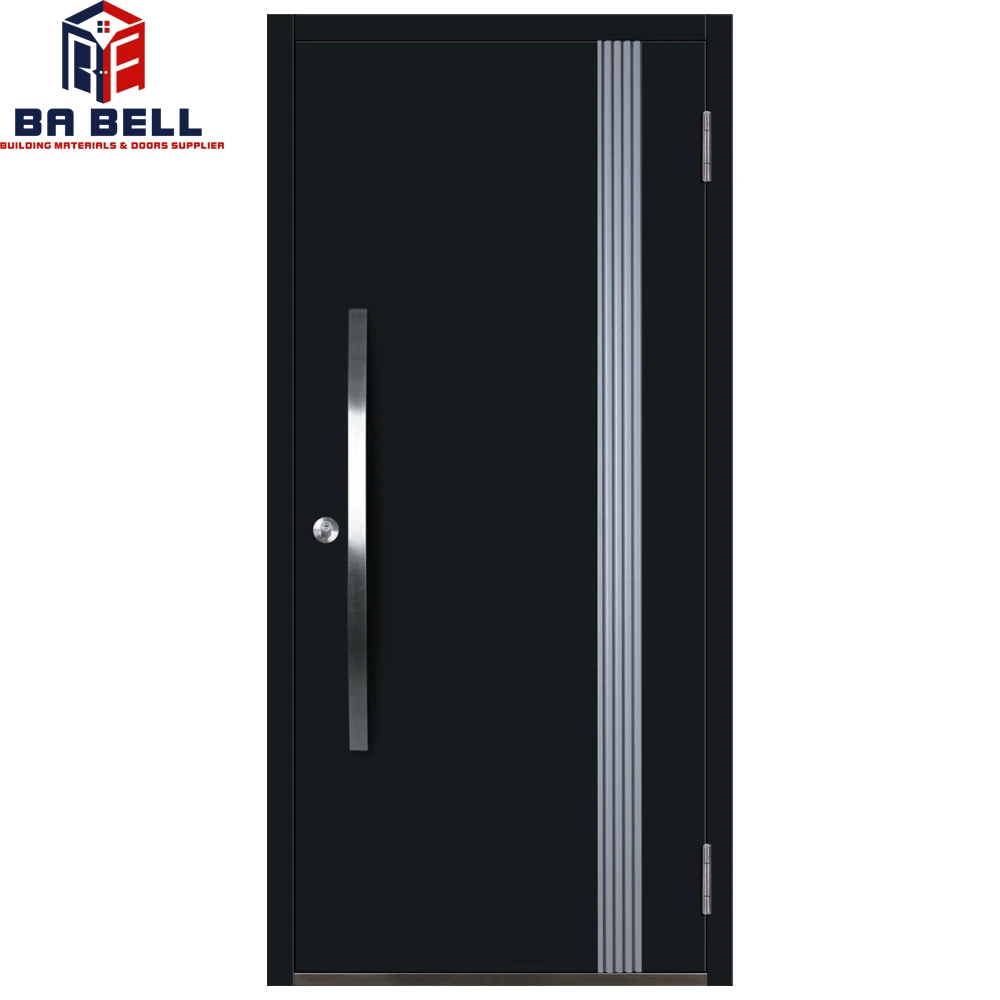 Hot Modern Main Entrance Heavy Duty Custom Metal Door With Glass Front Security Steel Door Buy