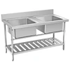 Commercial Stainless Steel Sink Table With Bottom Shelf For Pots (280mm depth)