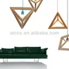 Modern Replica Herr Mandel Lampframe Wooden Pendant Lights Triangle Wooden Frame Chandelier Lighting