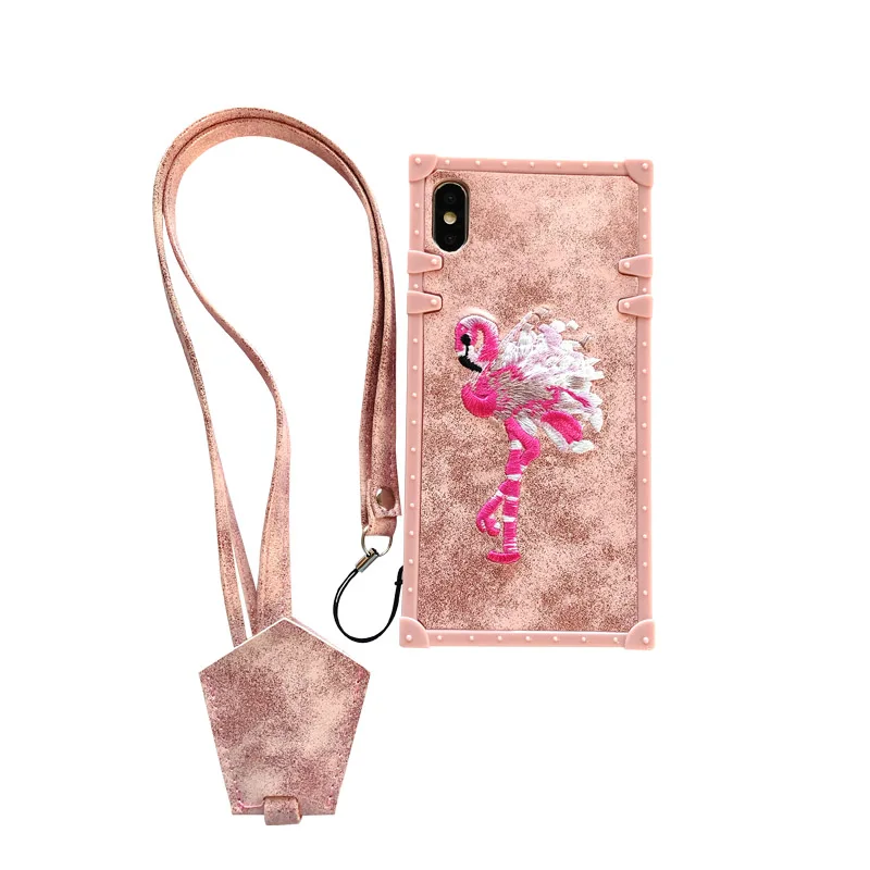 

Flamingo phone case for vivo X27 X23 X21 Y93 Y97 Square Phone Case for iphone 678P XR XS MAX