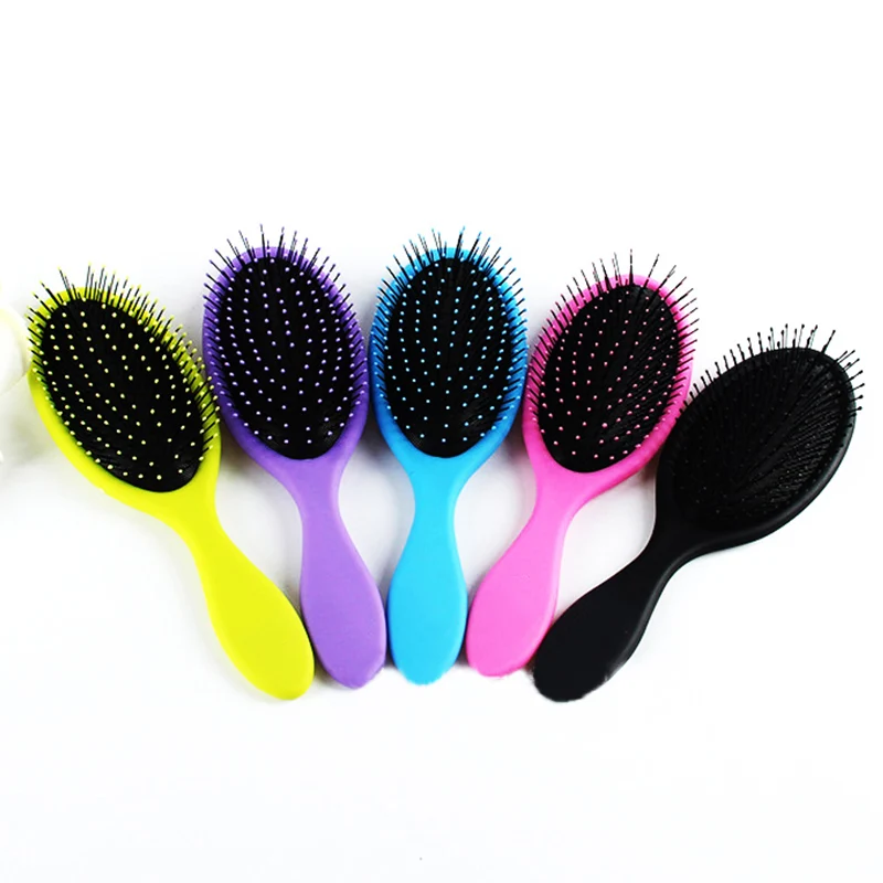 

Custom Logo Plastic Paddle Air Cushion Massage Fast Straightener Hair Brush Comb Dry Wet Magic Anti Static Ionic Hairbrush, Pink, purple, blue, black, yellow