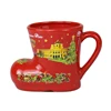 bright red christmas gift ceramic coffee cup ceramic santa boot mug
