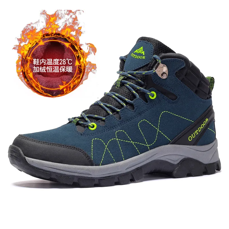 

Factory Wholesale Winter warm Mens Outdoor Sports Hiking boots, Wear Resisting Mountain Climbing shoes, trekking footwear