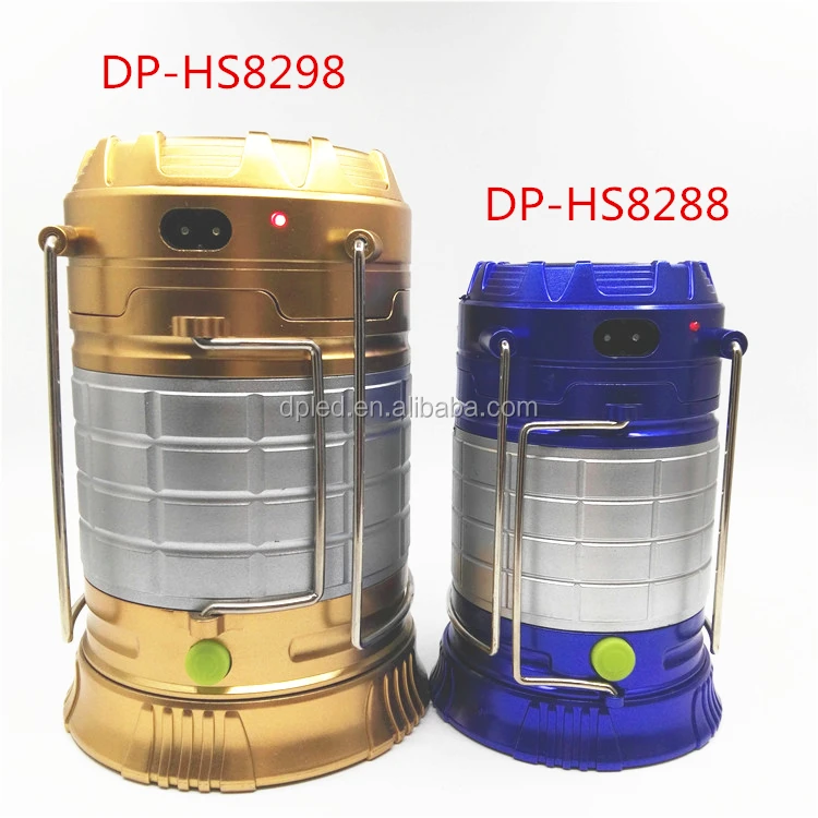 Solar powered led camping lantern folding rechargeable emergency light 8288