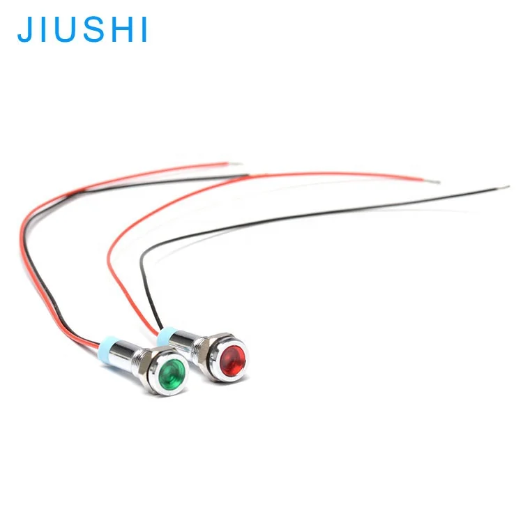 
A6 Waterproof 6v 12v 24v 6mm Metal LED Indicator Lamp red green white 