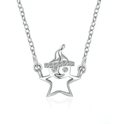 

925 Sterling Silver Santa Claus Pendant Necklace for Festival