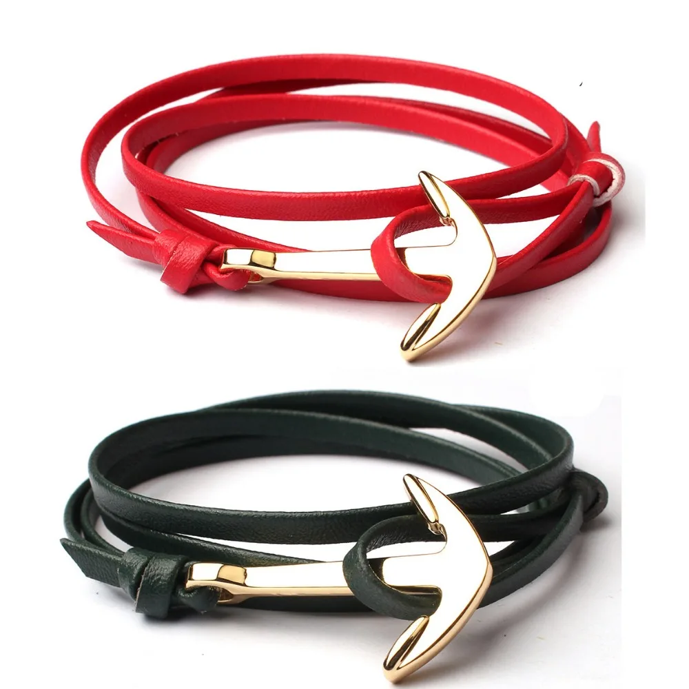 

Fashion vintage style anchor leather bracelet for men and women, N/a