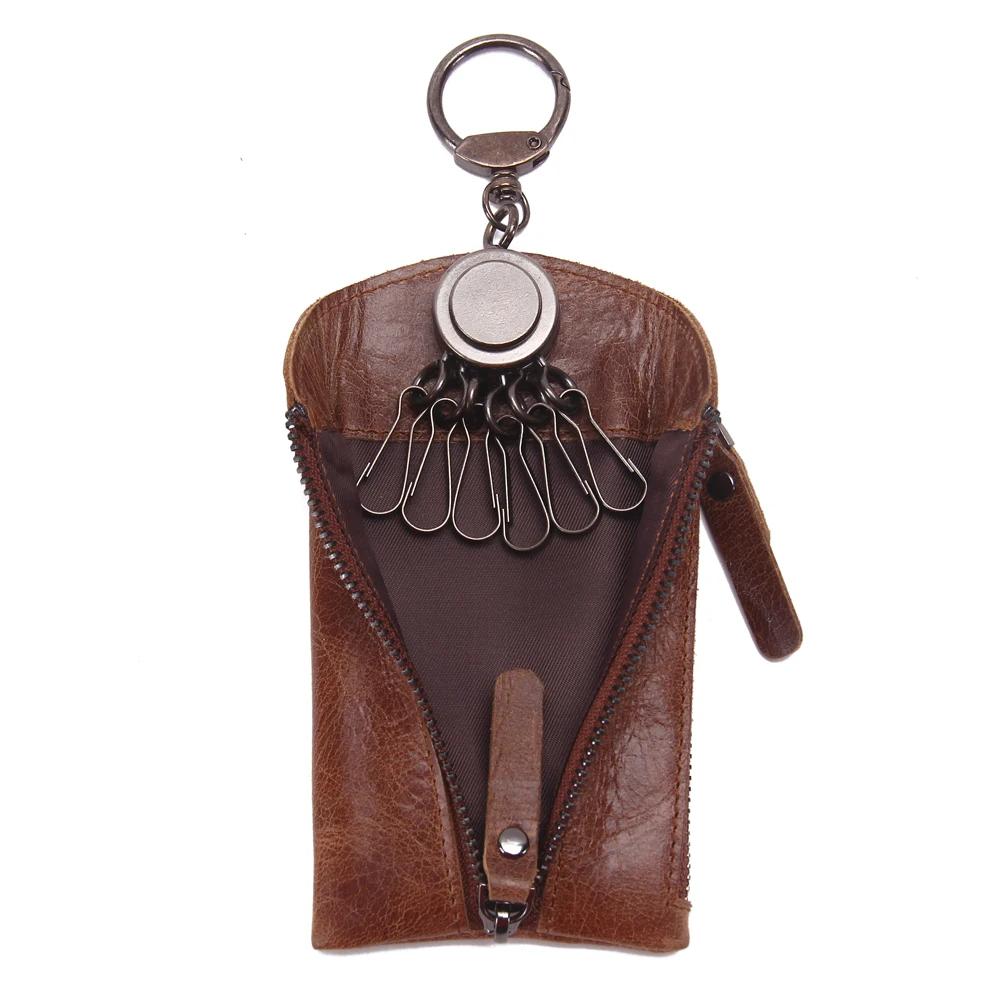 
New Compact Organizer Genuine Leather Car Key Holder Wallet 