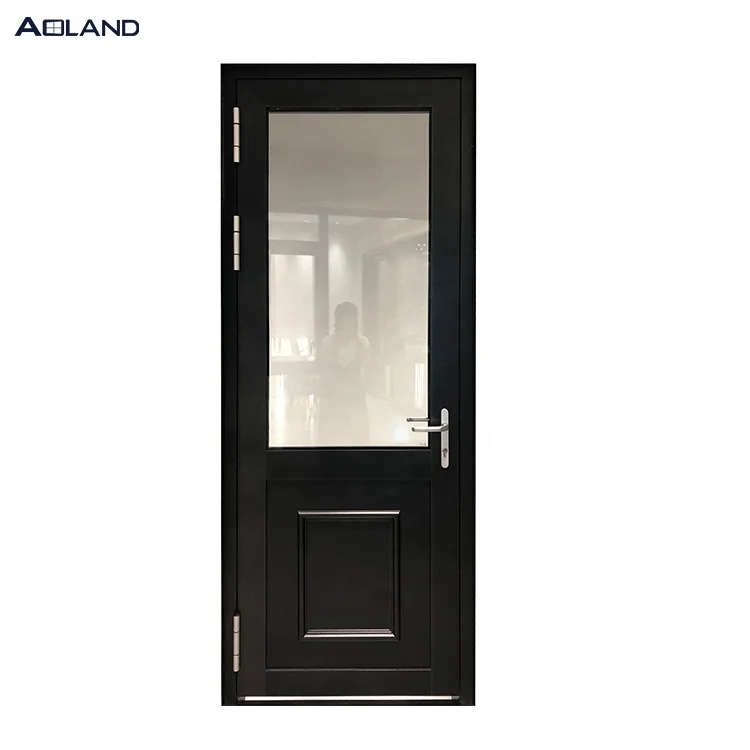 Aluminum plate glass french door design  with invisible door closer