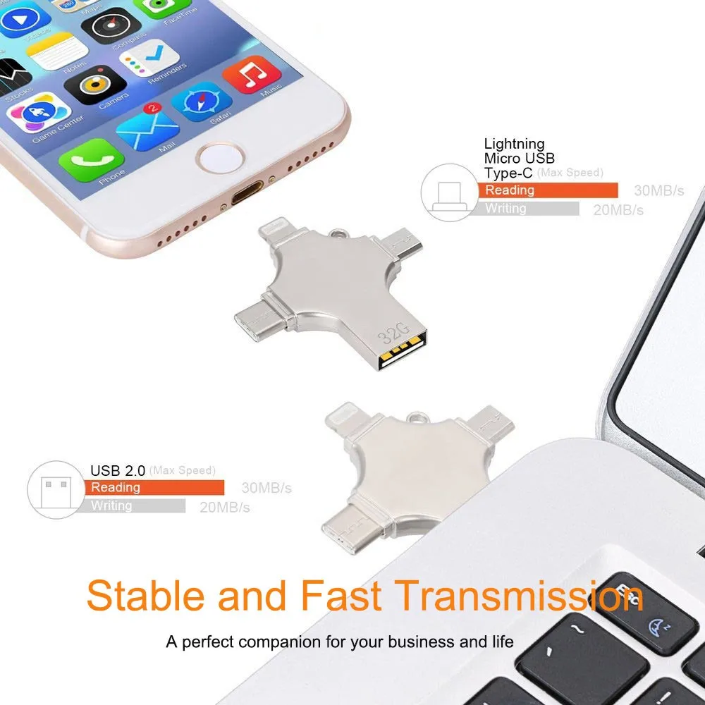 Unique OTG 4 In 1 Usb Flash Drive Memory Stick Smart Phone 16GB-128GB - ANKUX.COM