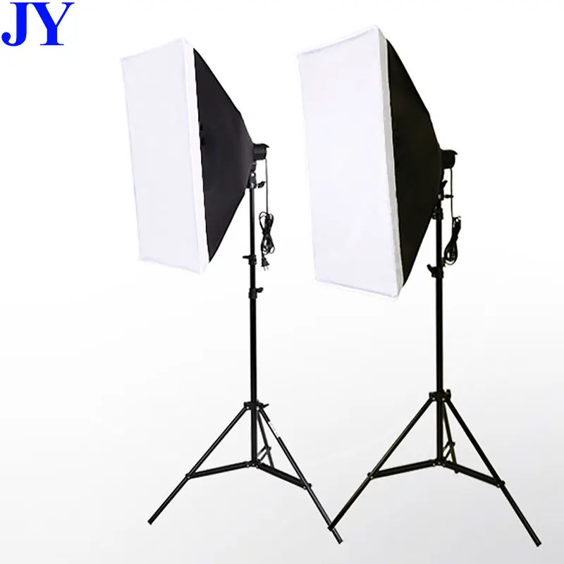 

JingYing factory price photography 50x70cm photo studio softbox lighting kit with light stand