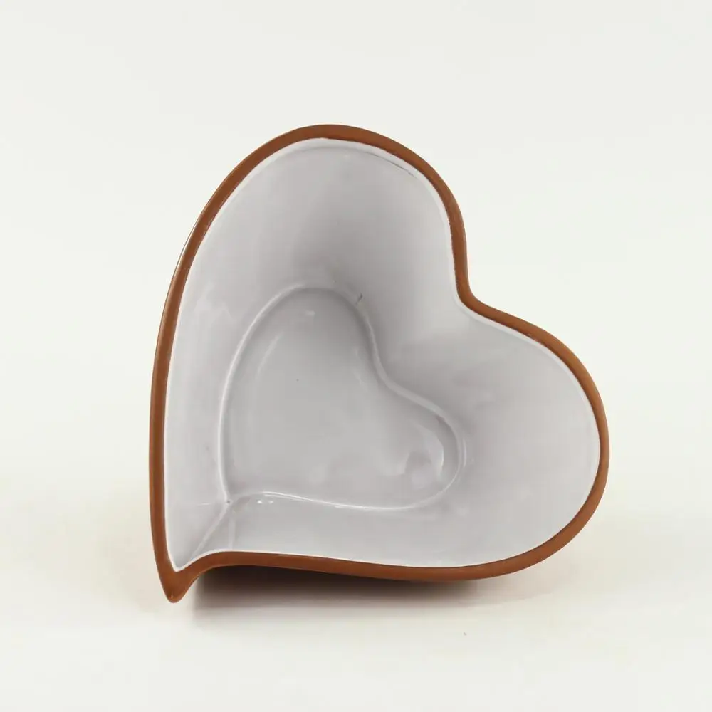 Ceramic Heart Shape Bowl Inside White Glaze Terracotta Bowls Buy
