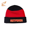 Custom Beanie Winter Hat Woven Ladies Knitted Hat With Pom Pom
