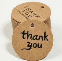 

Thank you present custom design logo Kraft hang paper tag for gift