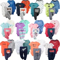 

Wholesale 3 pieces Sleeve Soft Cotton Onesie Bodysuit Newborn Baby Clothes