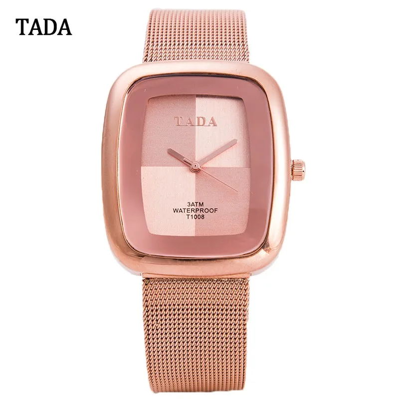 

New Arrivals 2018 Fashion Women Bracelet TADA Watch Elegant Charm Square Quartz Waterproof Lady Luxury Stainless Steel Watch