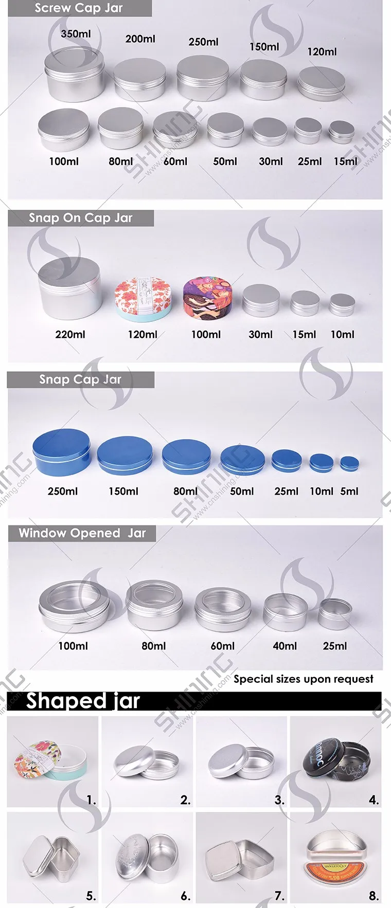 50ml Customized Face Cream Aluminum Cosmetic Use 20g Small Custom Round