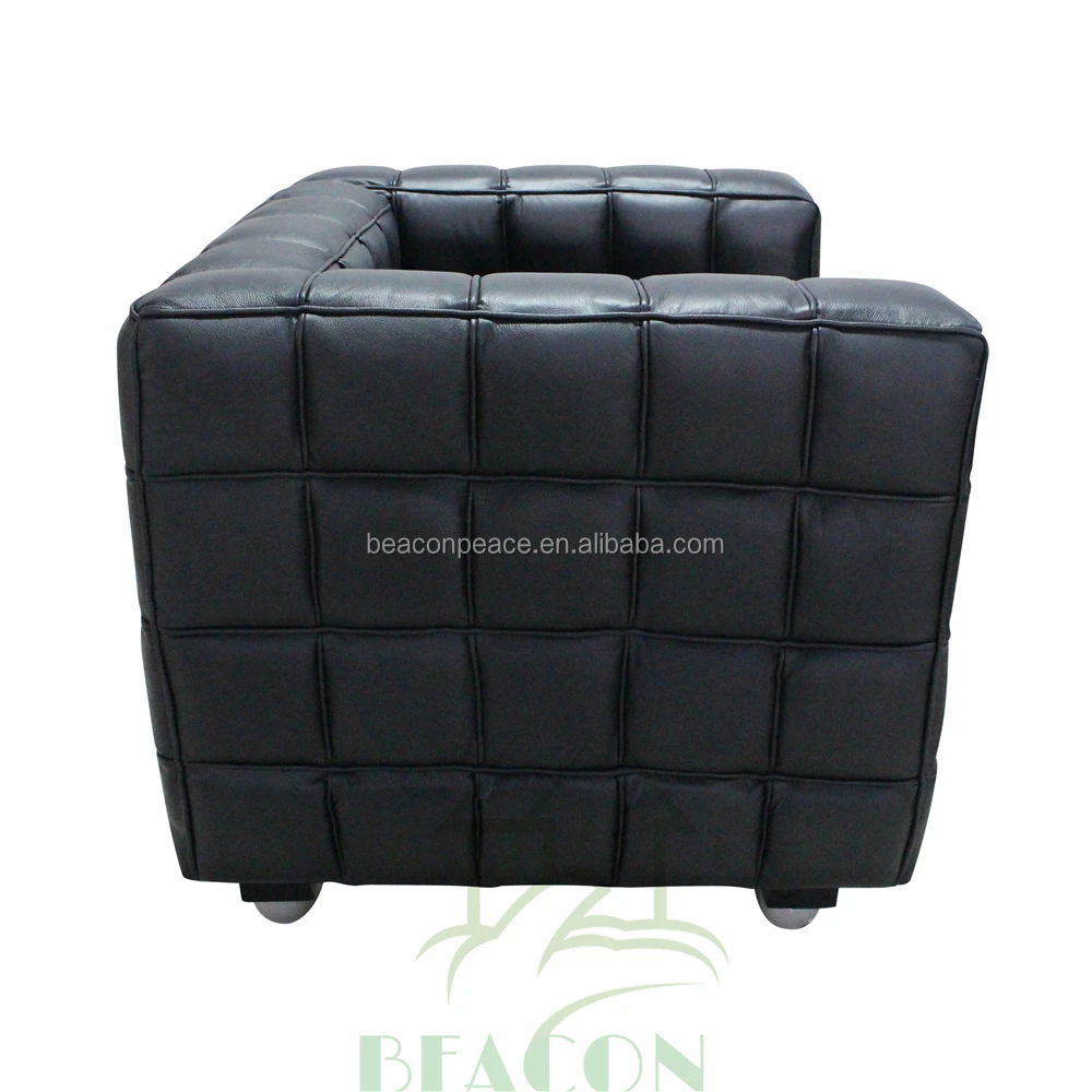 Replica meubels lederen kubus josef hoffmann fauteuil woonkamer ...
