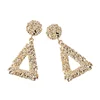 European Hot Sale 18K Gold Dangle Ball Drop Earrings Womens Geometric Triangle Shaped Earrings