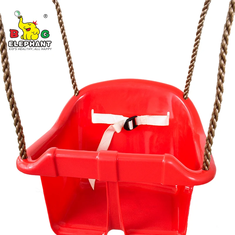 Cheap Plastic Low Back Toddler Bucket Swing Chair With Hanging Rope