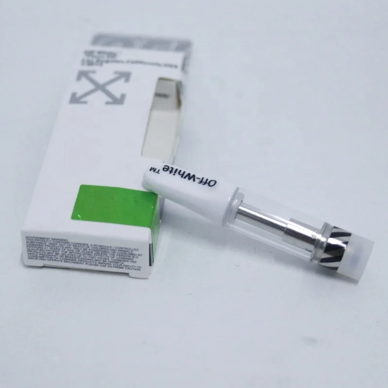 

New Custom Ceramic 0.8Ml 510 Glass Cbd Oil Refillable Vape Pen Atomize Packaging Box Off White Cartridge