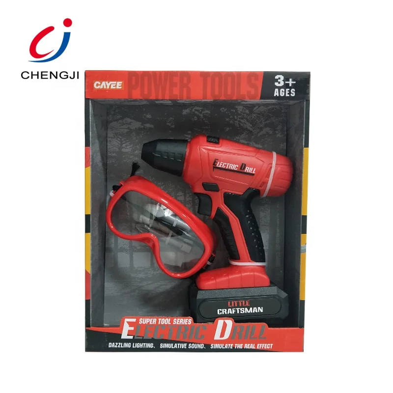 
Hot sale kid super power pretend play realistic tool set electric hand drill toy 