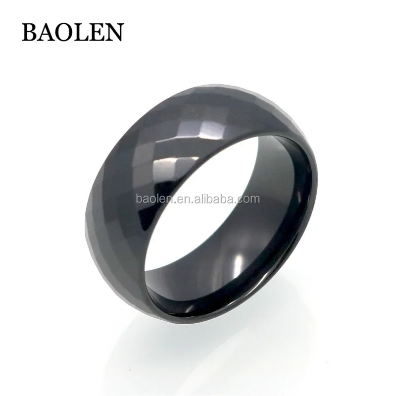 

8MM Wide Rings Comfort Fit Multi Faceted Men Women White Black Ceramic Ring Engagement Brand Ceramic Jewelry Bague Ceramic Femme