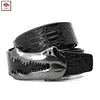 amazon supplier crocodile leather ratchet belt amazed big alligator buckle crazy wild alligator automatic buckle men belt