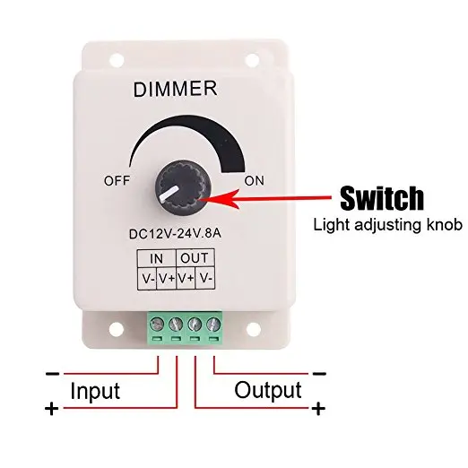 Hot sale PWM Dimming Dimmer Controller Switch For LED Lights or Ribbon 3528 strip 12V 8A Dimmer