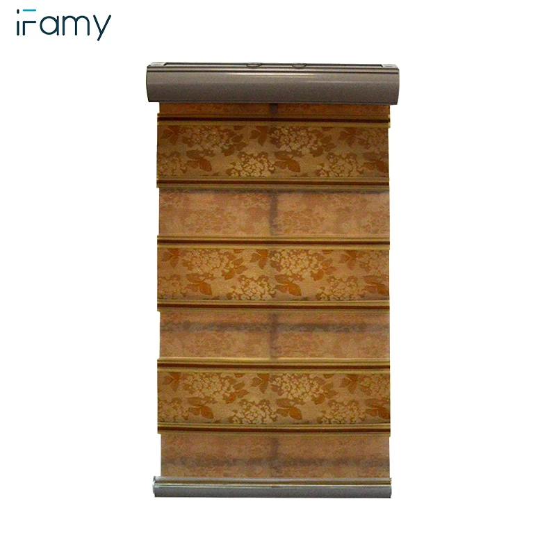 

Aluminum cover gold silk jacquard zebra roller blinds for inner decoration
