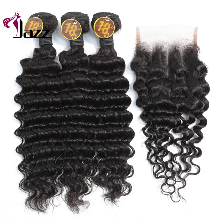 

Curly Hair Kinky Bundles With Lace Closure With Free Wig Hat 3 Pieces Brazilian Remy Human Hair Bundles With 4*4 Closure