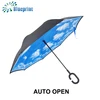 customized promotion automatic reverse umbrella night sky design