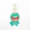 Heartbeat Plush Brown Bear Dinosaur Key Chain Stock 13cm
