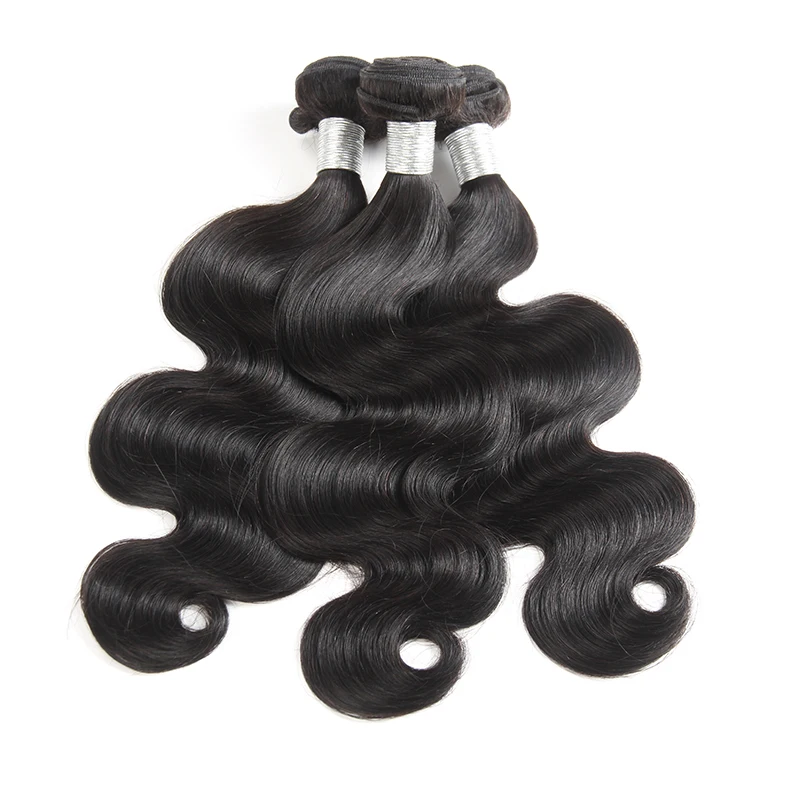 

Wholesale Brazilian Body Wave Virgin Hair Unprocessed 100% Remy Human Hair Bundles Extensions, Natural color #1b