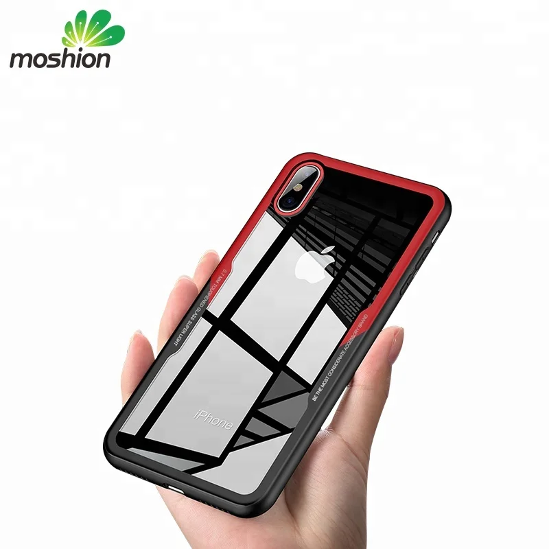 

Hot Sale Crystal Tempered Glass Phone Case For iPhone X, Red;black;white;red+black