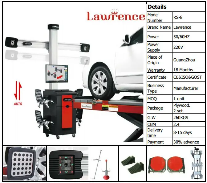 Alignement des roues 3d logiciel de réparation de voiture Type et PW puissance toutes les