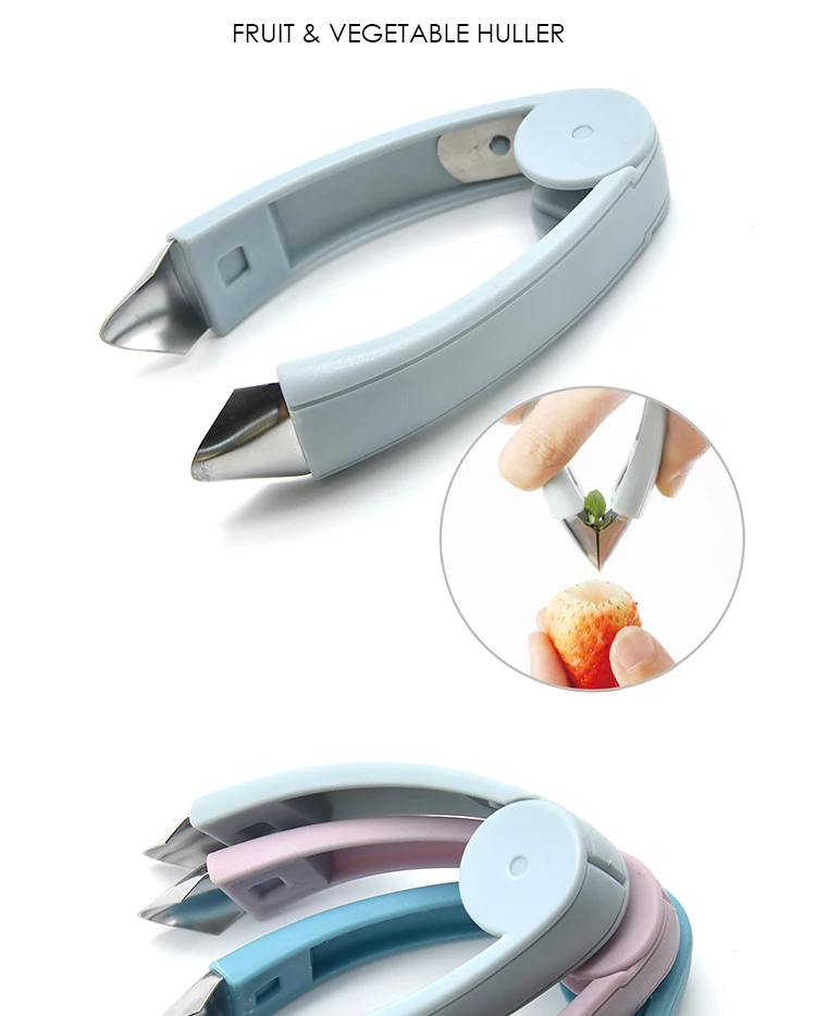 Multi-function Fruit & Vegetable Huller Core Remover, Pineapple Eye Peeler, Kitchen Gadget Remover Tool for Strawberry, Potato