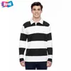 Wholesale Rugby Polo Custom Logo Striped Long Sleeve Polo T Shirt Mens' Rugby Polo Shirts For Wholesale