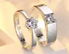 Pair wedding ring for man and woman zirconia couple lover's ring adjustable size wholesale