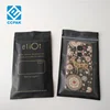 Clear front sea through matt black plastic flat ziplock mobile phone case cover/cables packaging bags
