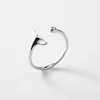 Fashion Jewelry Brass Metal Silver Plated Mermaid Tail Adjustable Ring Wholesale For Women