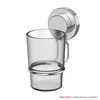 Zinc Alloy And Glass Chrome Finishing Bathroom Accessories Wall Mounted Double ToothBrush Holder